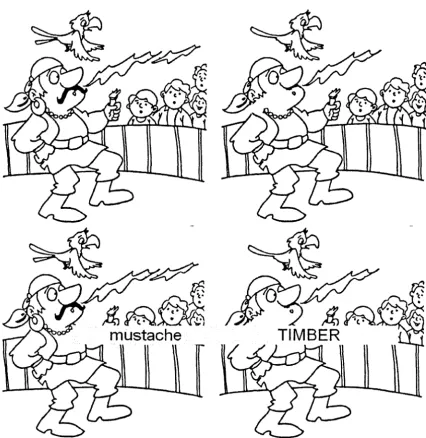 Fig. 1. an example of a shared spot-the-difference image. The top pair of 