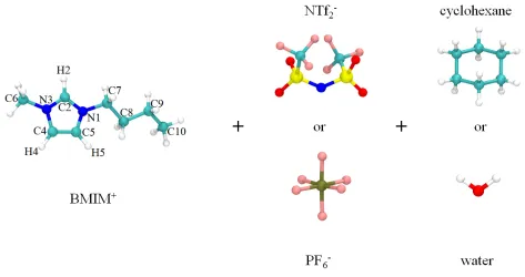 Figure 1 summarizes the studied liquid/liquid interfaces. As a reference, we also present