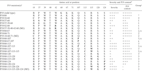 Table 1), the amounts of P19 monomers or dimers were either