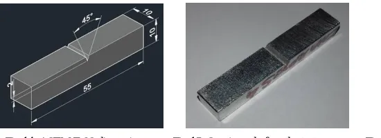 Fig 14: ASTM E-23 dimensions         Fig 15: Specimen before the test 