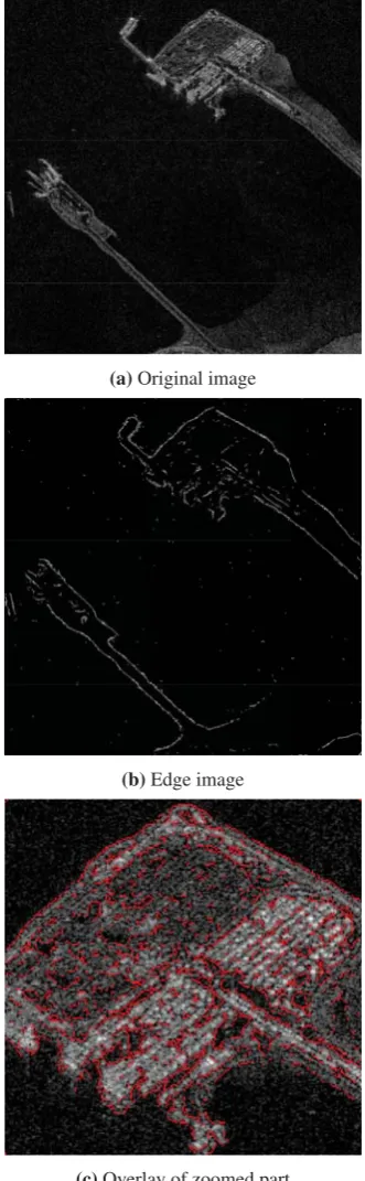Fig. 6b. It is noted that while this image is more challengingfrom the one presented in Fig 5 due to the presence of thesea, the proposed method can still extract most of the edges