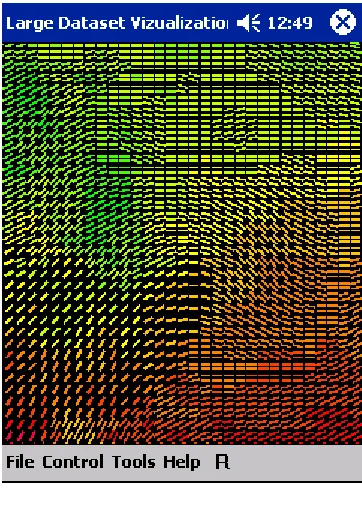 Figure 6.3: Additional visualization examples: (a) visualization of the northwestern United States for the month ofNovember with a data-feature mapping of frost(b) visualization of the central United States for the month of October with the data-feature mapping temperature! color, precipitation! rotation, wet day frequency! density;! color, wind speed! rotation, cloud cover! density.