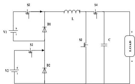 Fig. 1. Multi-Input DC-DC boost converter schematic. 