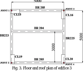 Fig. 3. Floor and roof plan of edifice 3 