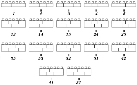 Figure 4: Stable LEGO walls of width 7 and heights 1 and 2.