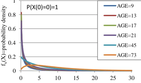 Figure 3 Gamma process representation following the inspection at year 13. 