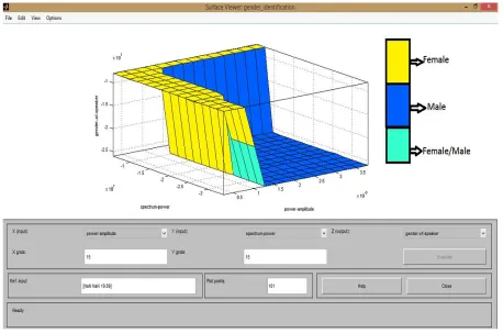 Figure 6. The Surface Viewer of the speech based gender identification system  