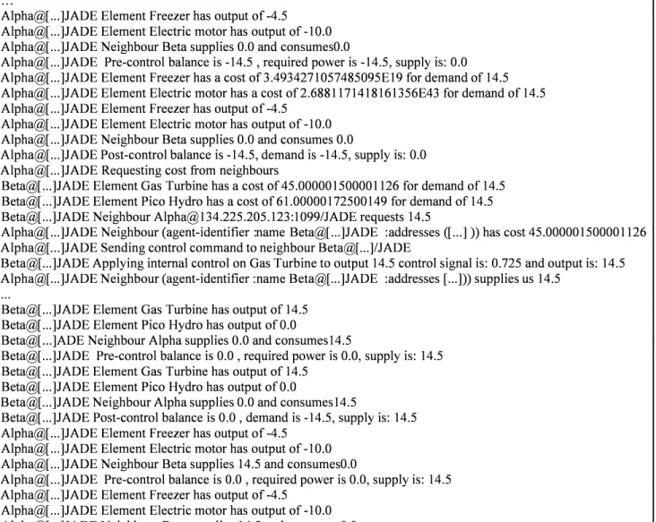 Figure 4.  Screenshot of the output console for JDE. 