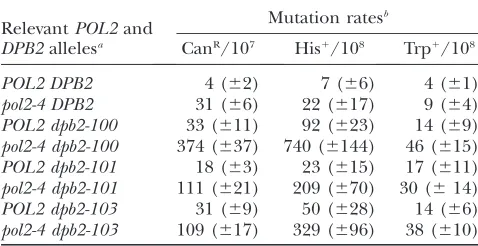 TABLE 5pol2-4. As expected, the haploid strain harboring the