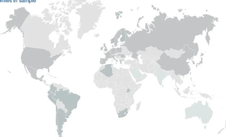 Figure 1.2.1 Map of economies in sample