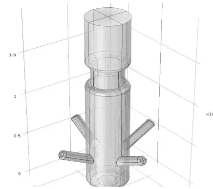 Fig 4:  Complete Electrode Geometry with tines  