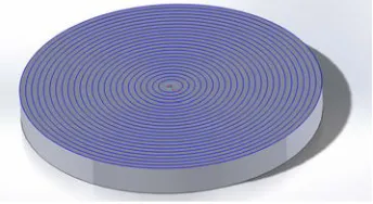 Figure 6: 25 mm diameter cillindrical target subdivided into 1mm regions