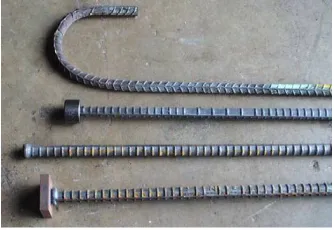 Fig. 3 Different headed bars and hooks bars 