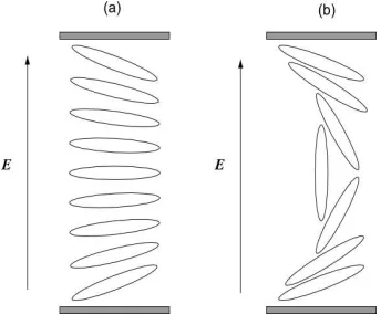 Fig. 1.1.ence of an electric ﬁeld Cell conﬁguration with sample (a) horizontal and (b) vertical states under the inﬂu- E.