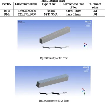 Fig. 2 Geometry of RC beam   