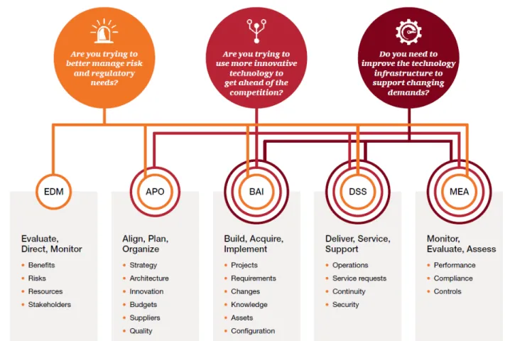Figure 3: Illustrative example showing how an IT governance framework can be adapted to focus on different needs.