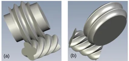 Fig. 11  Rotor manufacturing tools: hobbing (a) and mill- ing (b) tools   