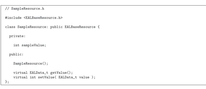 Table 4.3: SampleResource header