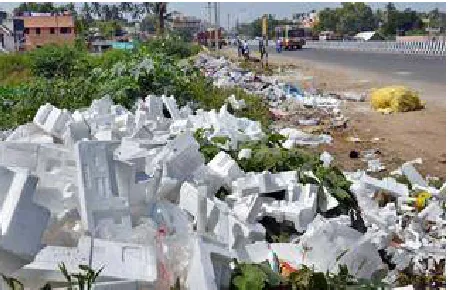 Figure 2: waste EPS dumped in a yard 