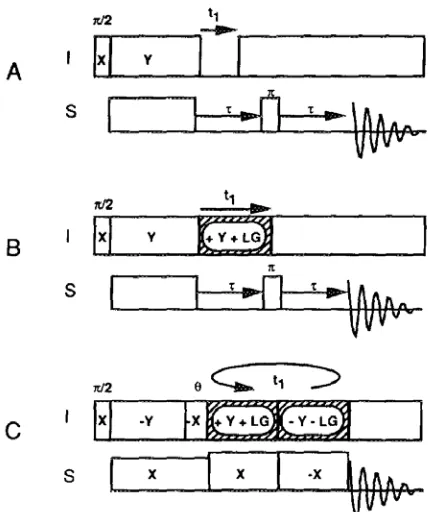 Figure 1.2 Pulse sequences for two-dimensional heteronuclear dipolar/chemical-shift spectroscopy