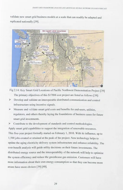 Fig 2.14: Key Smart Grid Locations of Pacific Northwest Demonstration Project [39] 