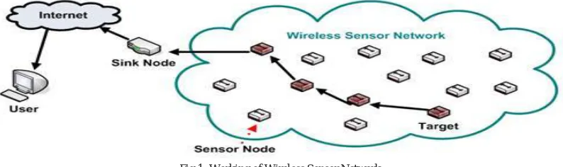 Fig 1: Working of Wireless Sensor Network  