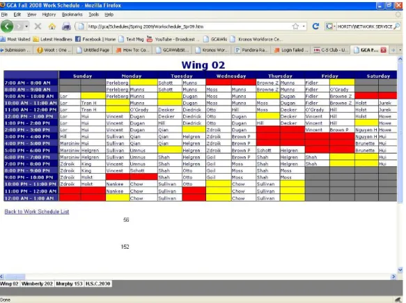 Figure 1-1. Example schedule from old system 