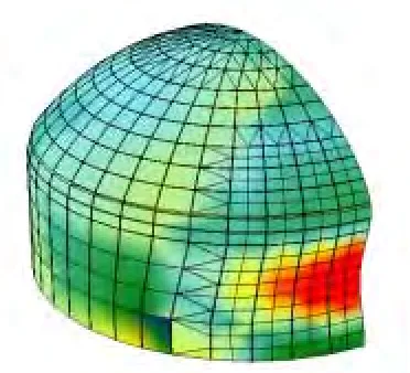 Fig. 4.1 Deformations of partial models SOFiSTiK (left) and ADINA (right) due to load C1 at t ≈ T1 
