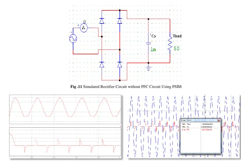 Fig .11 Simulated Rectifier Circuit without PFC Circuit Using PSIM  