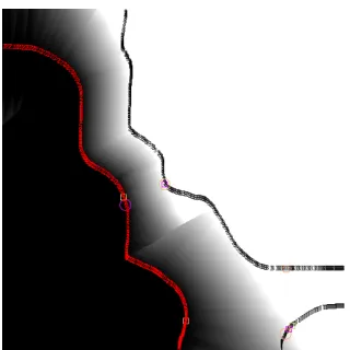 Figure 2. Map of the interpolation factor f23 as greyscalevalues (black is one).