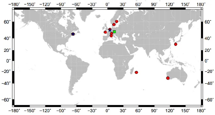 Figure 2-3: MGEX stations (IGS 2013). 