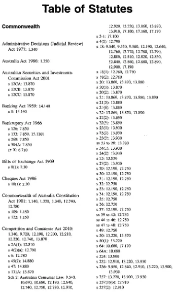 Table of Statutes 