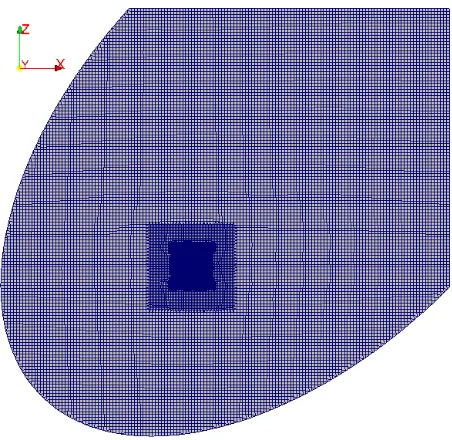 Figure 2. Overall dsmcFoam computational mesh.