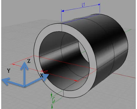 Figure 4. Surface mesh on the hollow cylinder. 