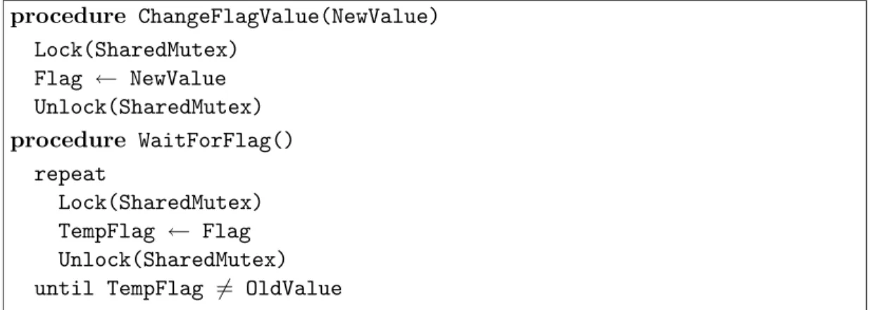 Figure 2.3: Use of Locks for Shared Values