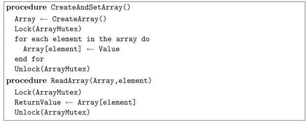 Figure 2.4: Use of Locks for Read-Only Arrays