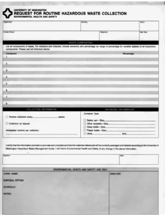 Figure 4-1.  Chemical Collection Request Form (81/2" x 11") 
