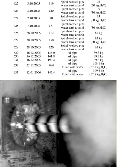 Fig. 2. Frame #51 of  the total of 324 frames of the avi video of the missile crash test #629