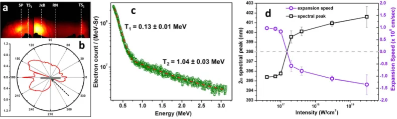 Figure 4. recorded in the image plate. SP: specular, TS: target surface; the electron flux