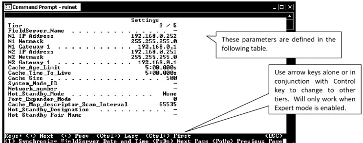 Figure 5.3 – FieldServer Information – Settings Aspect. 