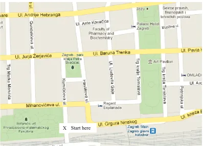 Figure 3.3. Selected section of the centre of Zagreb, Croatia 