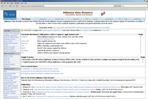 FIG. 1. Home page of the Inﬂuenza Virus Resource.