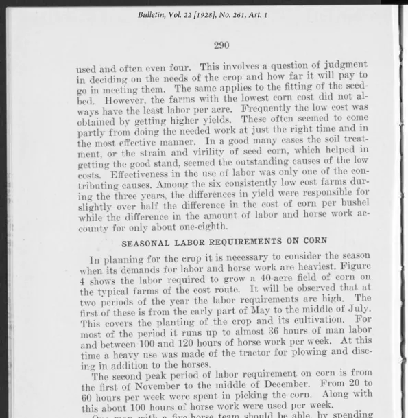 Table I X   shows  what may  be  considered  normal  requirements  fo r  labor  in  the  production  of  a  40-acre  field  of  corn