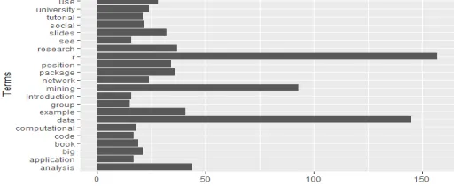Figure 4:  Frequency of terms in the text 
