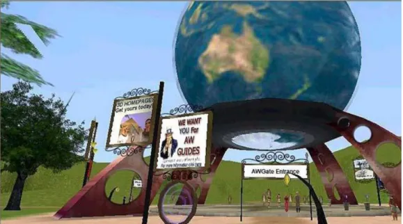 Figure  2.5  ActiveWorlds Gate, the place where new users first login to. 