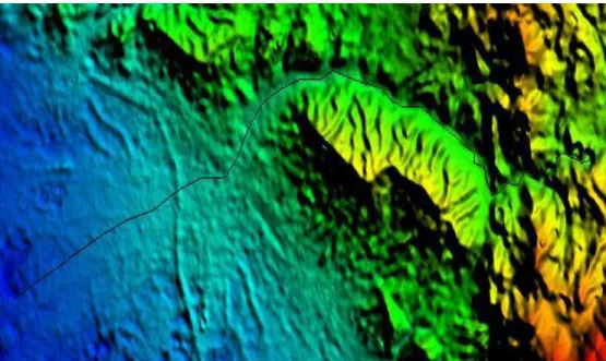 Figure 4: Digital file of dam area and downstream by USGS 