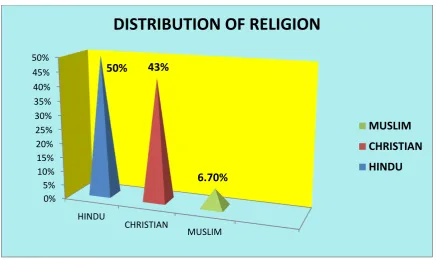 Fig. 4.3: Cone diagram showing frequency and percentage distribution of staff 