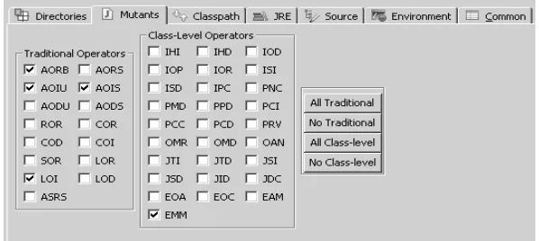 Figure 1. Selecting Operators in MuClipse 