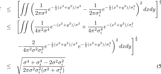 Fig. 2. Estimated standard deviation for a band for a simpli-ﬁed case of L = 3 bands.
