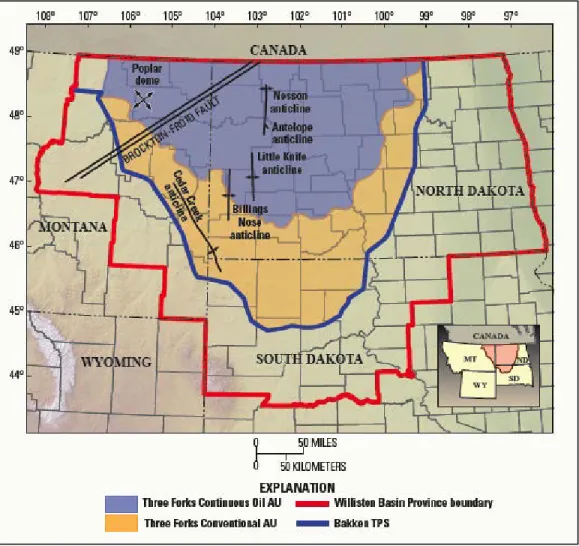 Figure 5.  Map of the Bakken–Three Forks Formation. 153